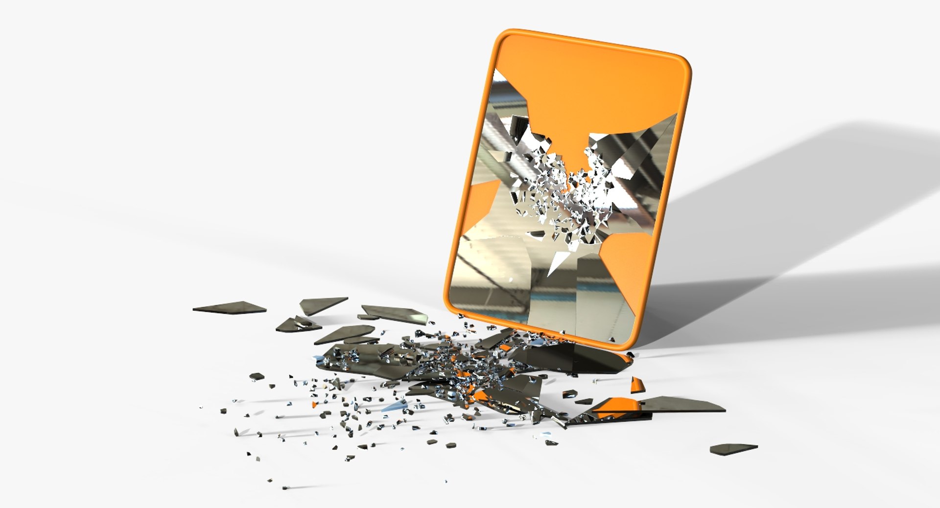 Rectangular Mirror Broken 3D Model - TurboSquid 1400229