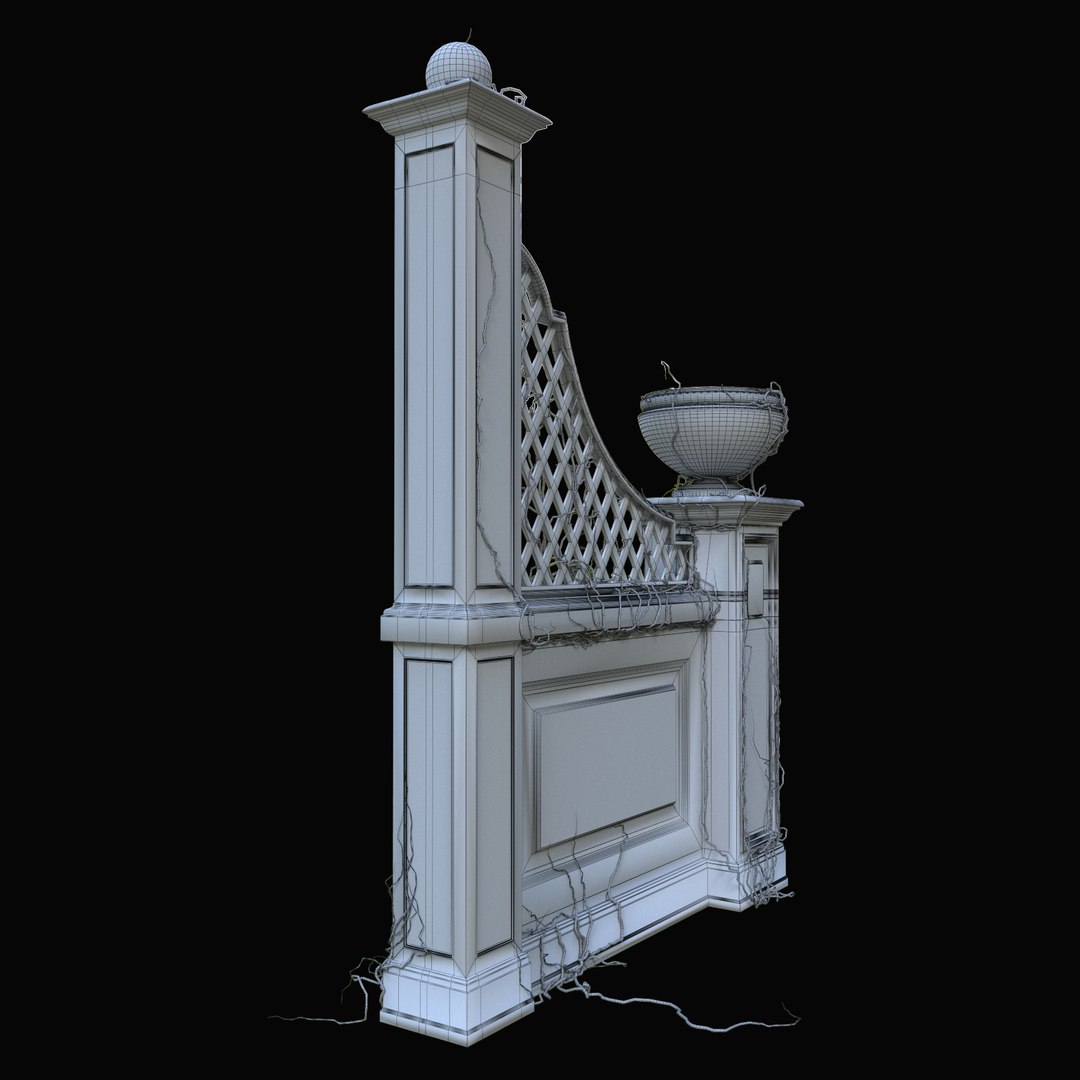 3d model pergola vase ivy