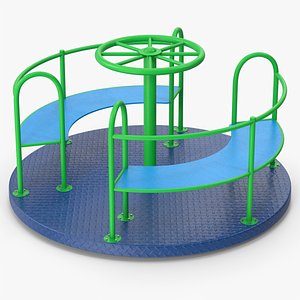 3D Green Playground Merry Go