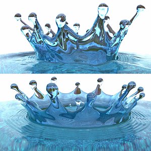 3D Water Splash Crown Pack 2 model