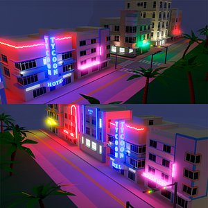 Miami Beach buildings 3D model