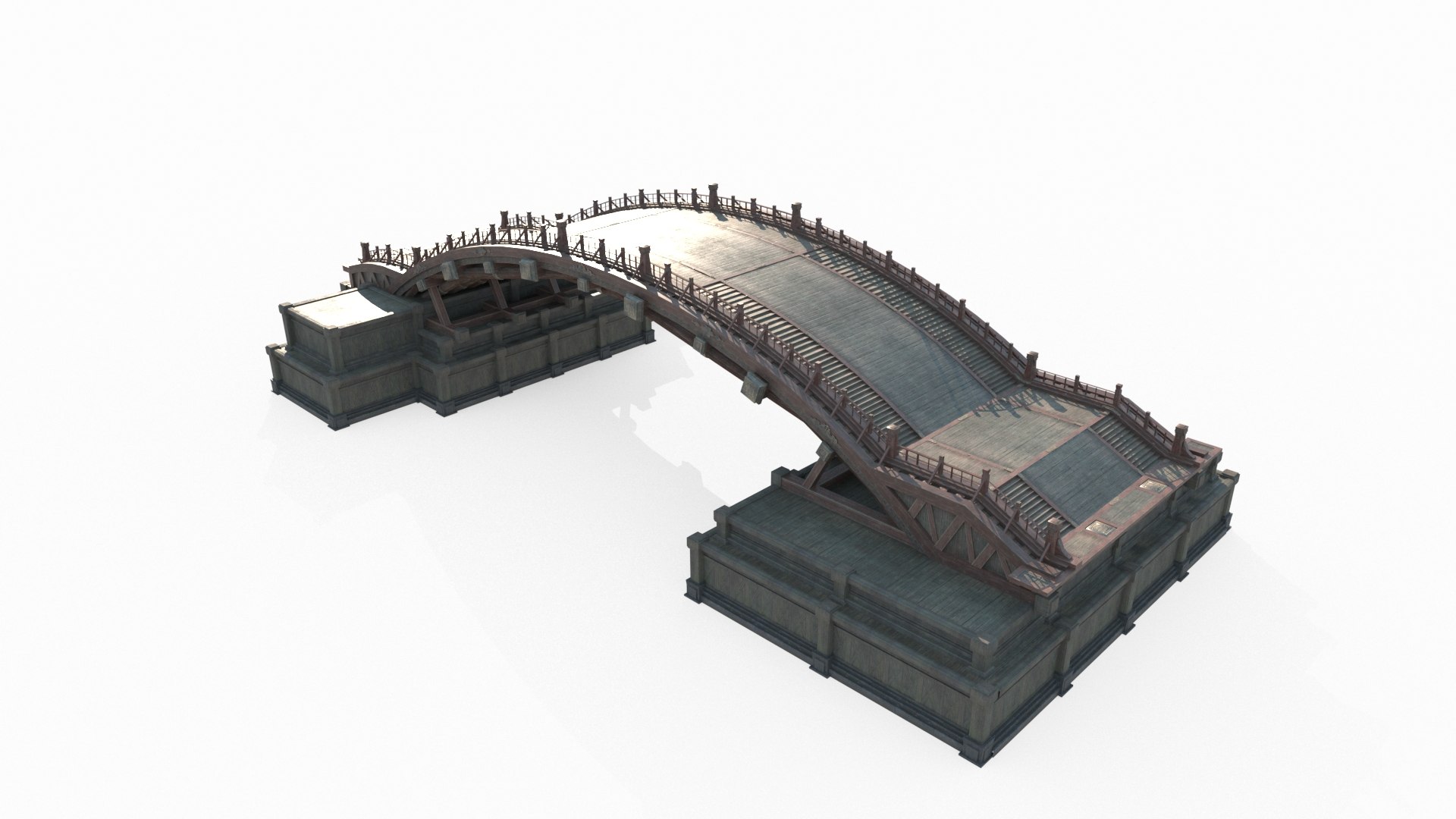 Ancient Floating Bridge 3d Model Turbosquid 2067967