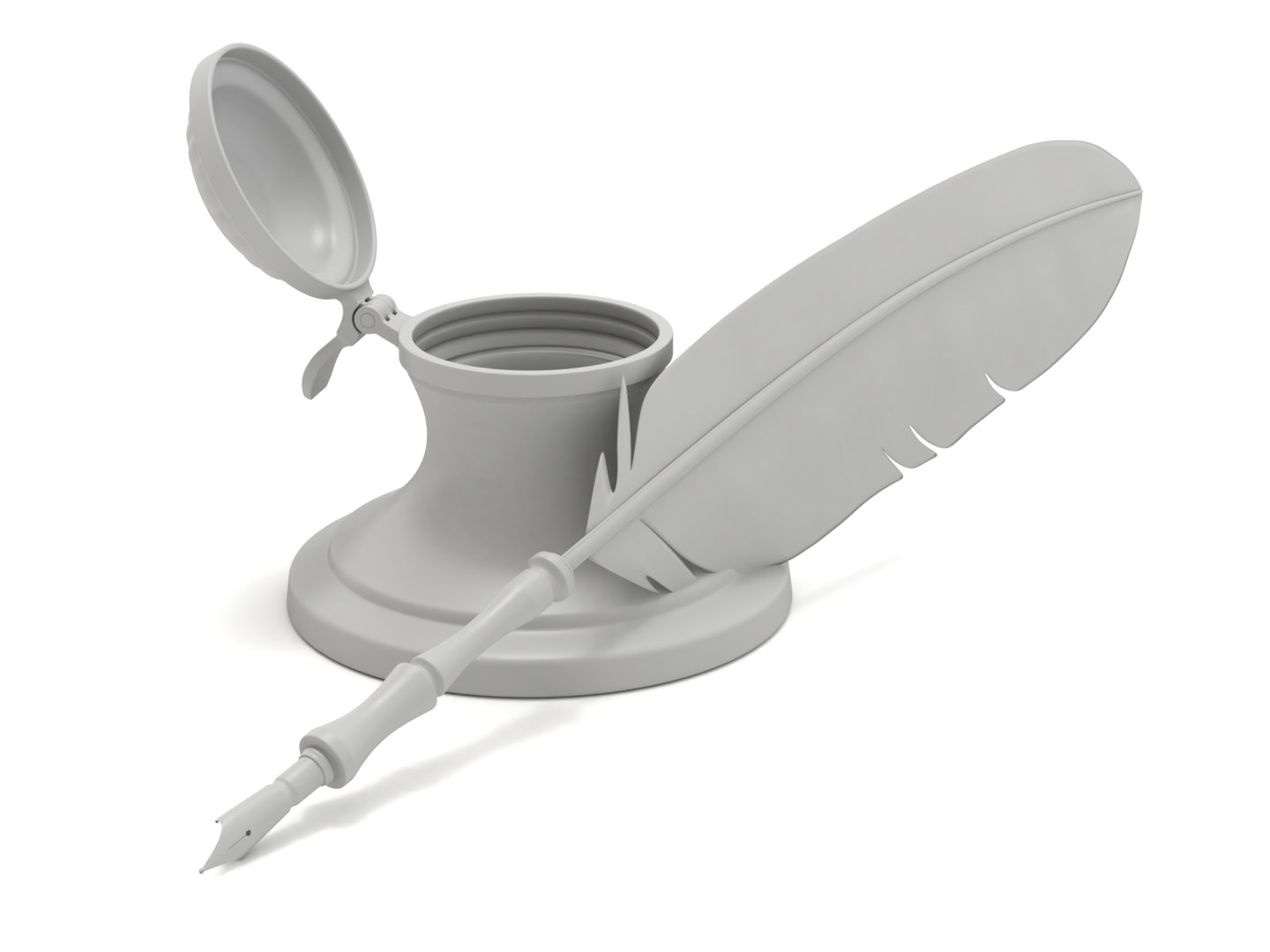 Inkwell Ink Pen 3D - TurboSquid 1681796