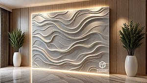 modern panel wall decor set wall relief mural CNC 73 model