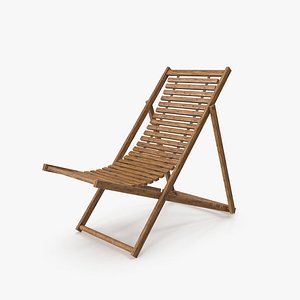 3D Wood Dark Beach Chair