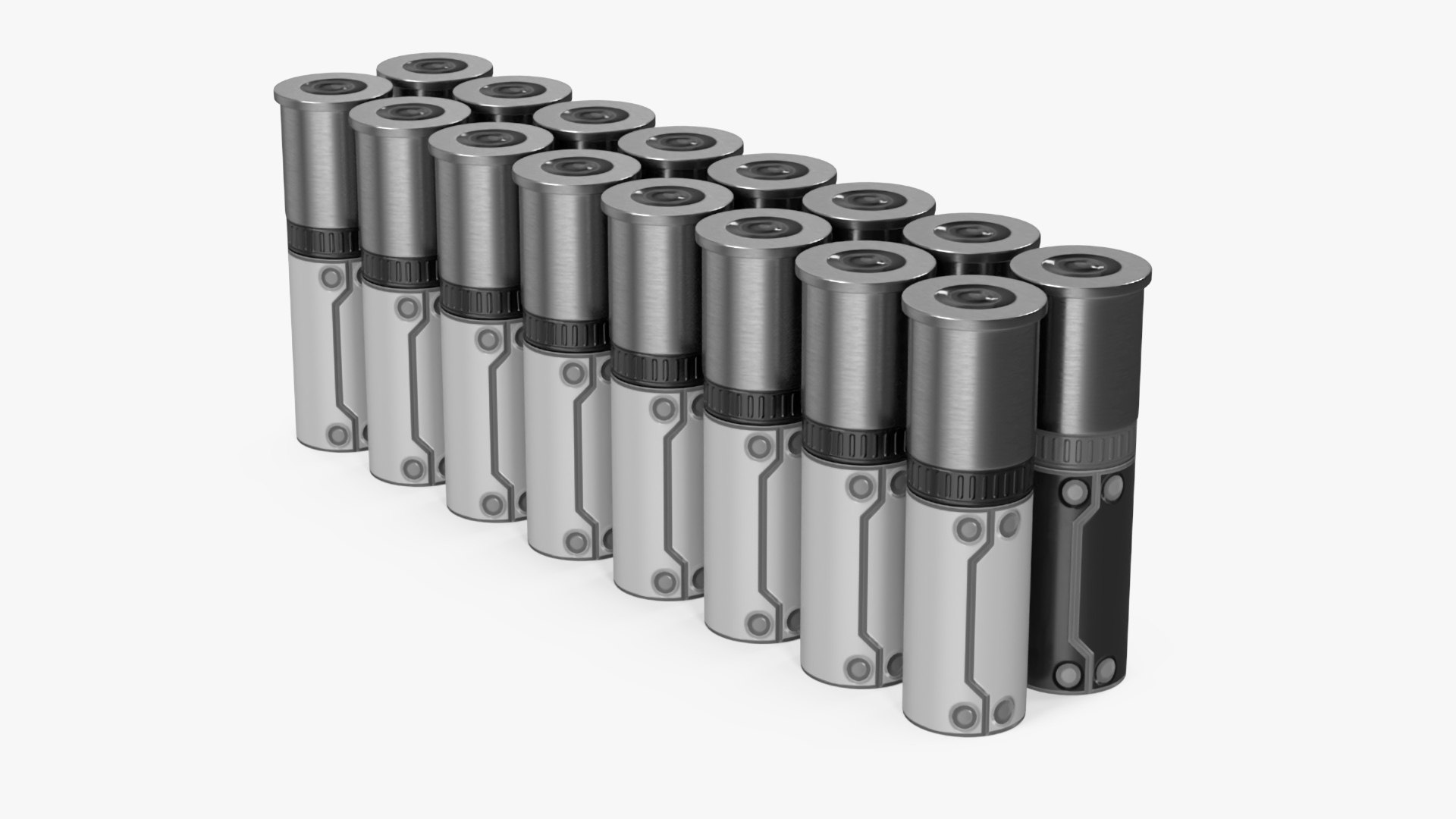 Set of Futuristic Rifle Cartridges 3D model preview