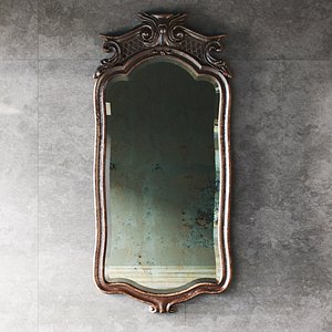 antique carved mirror 3D model
