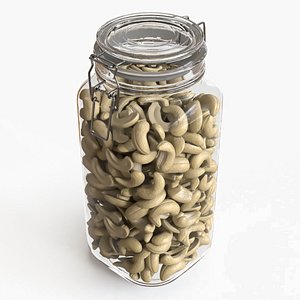 Cashew Kernels in Glass Storage Jar