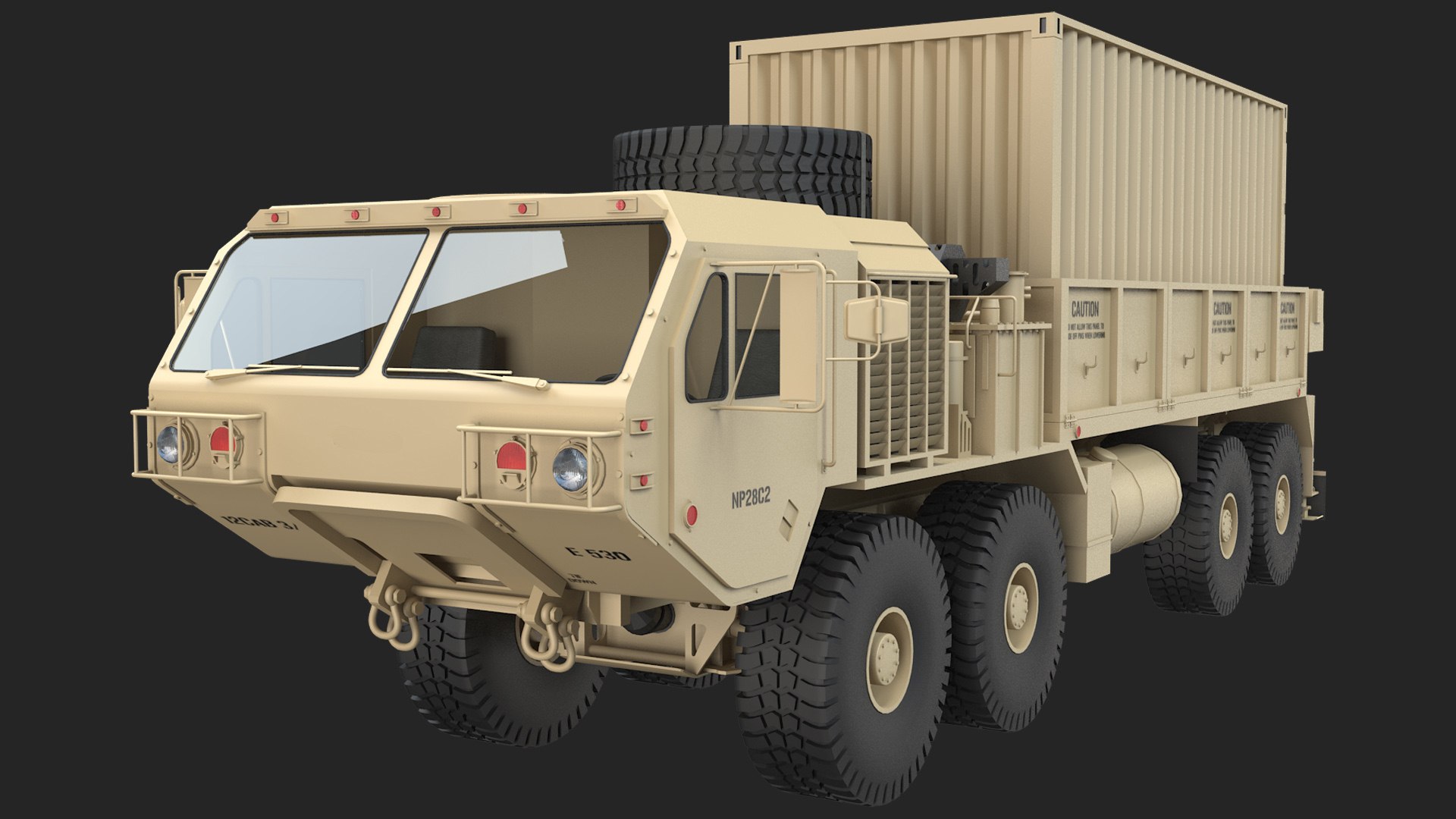 3D HEMTT Heavy Mobility Tactical Cargo Truck With Container ...