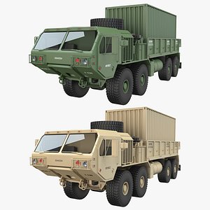 3D HEMTT Heavy Mobility Tactical Cargo Truck With Container
