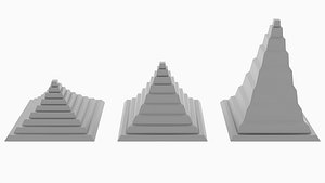 Curved Staired Pyramid 3 Shapes