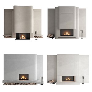 Modern Fireplace Set 02
