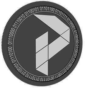 3D model pure black coin