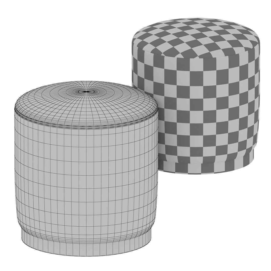 Leather zoey swivel ottoman model TurboSquid 1606256