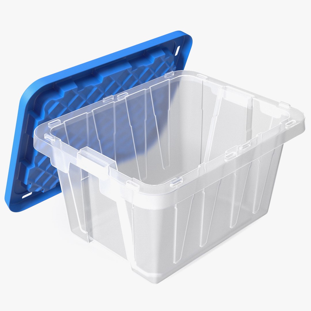 Storage Plastic Container with Lid 3D model preview