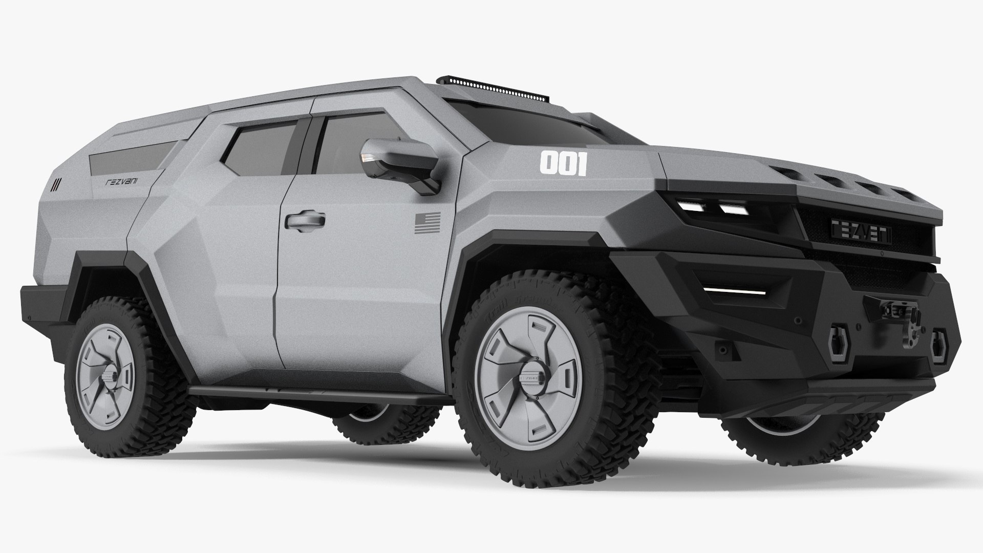 2023 Rezvani Vengeance Armored SUV Lights On 3D model preview