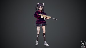 3D Kitty Stylized Toon 3d character