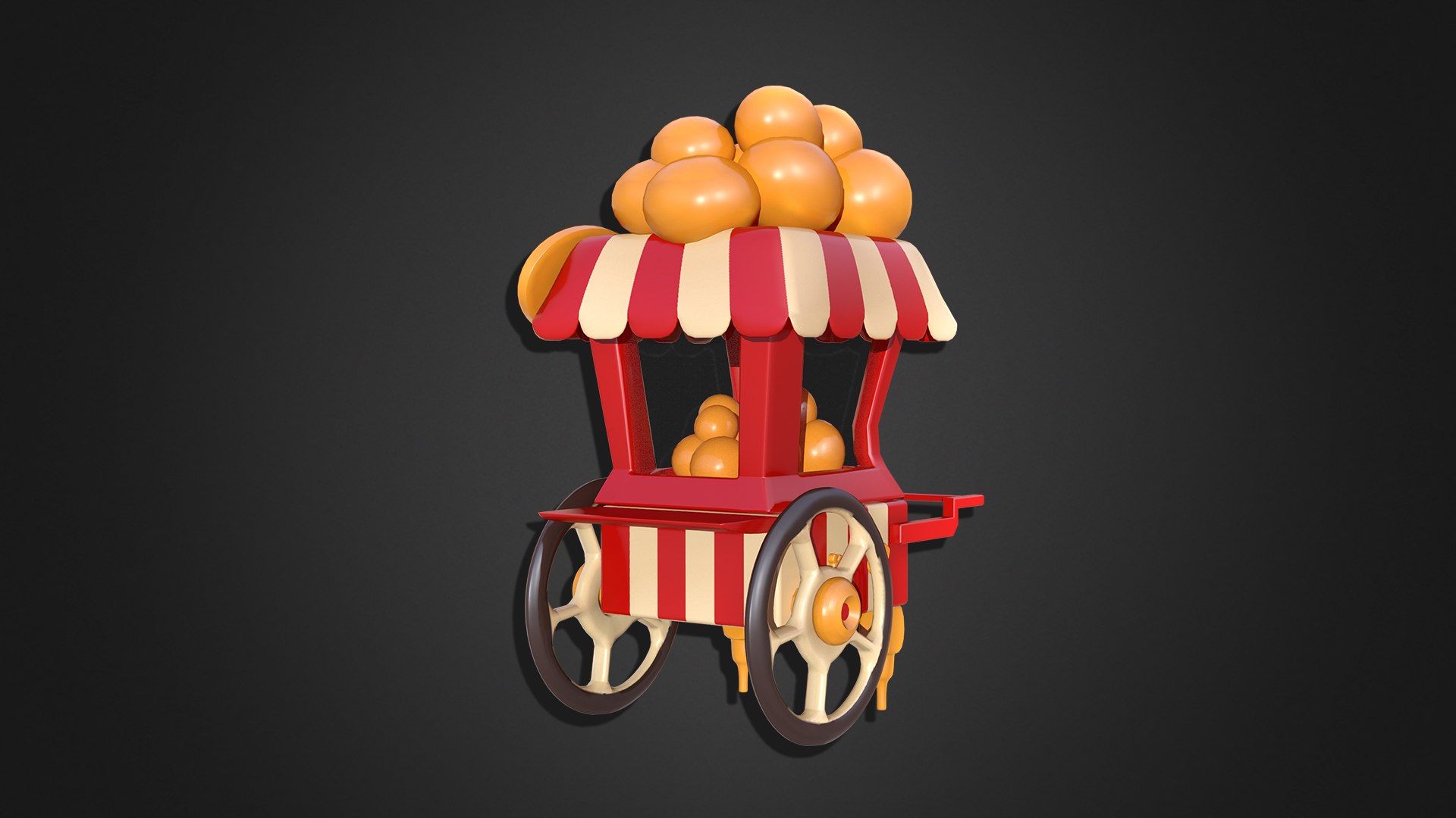 Asset - Cartoons - Food Popcorn Cart 3D Model - TurboSquid 2158677