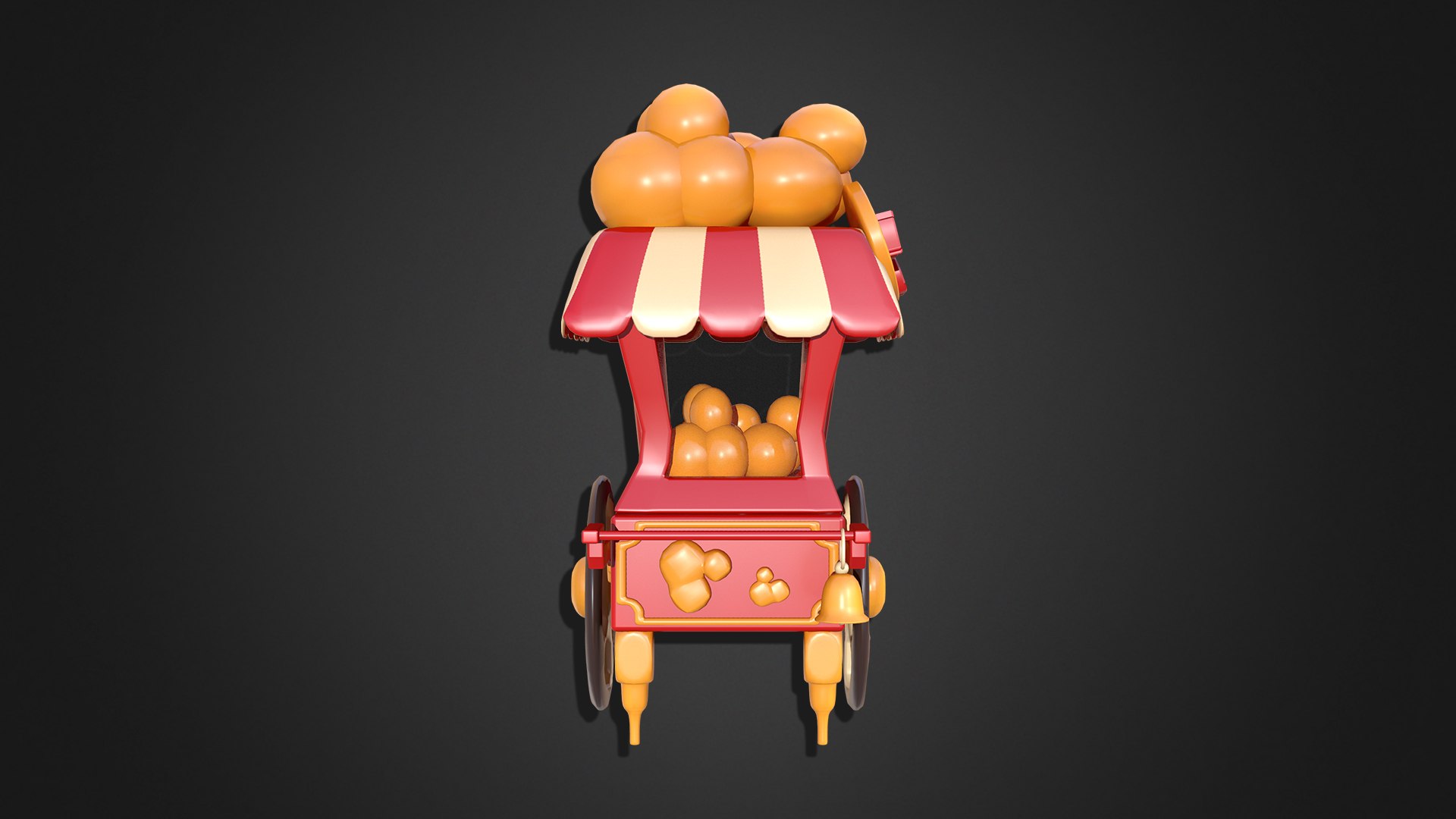 Asset - Cartoons - Food Popcorn Cart 3D Model - TurboSquid 2158677