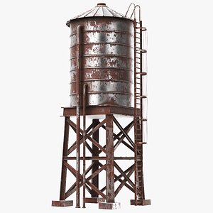 Detailed Rusted Water Tank