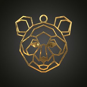 3D Linear bear pendant model