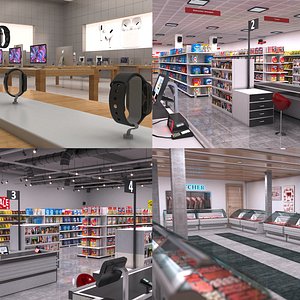 3D retail stores shop model