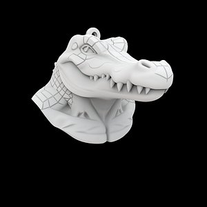 3D Anthro Crocodile Keychain 3D Printable Model Cute Accessory model