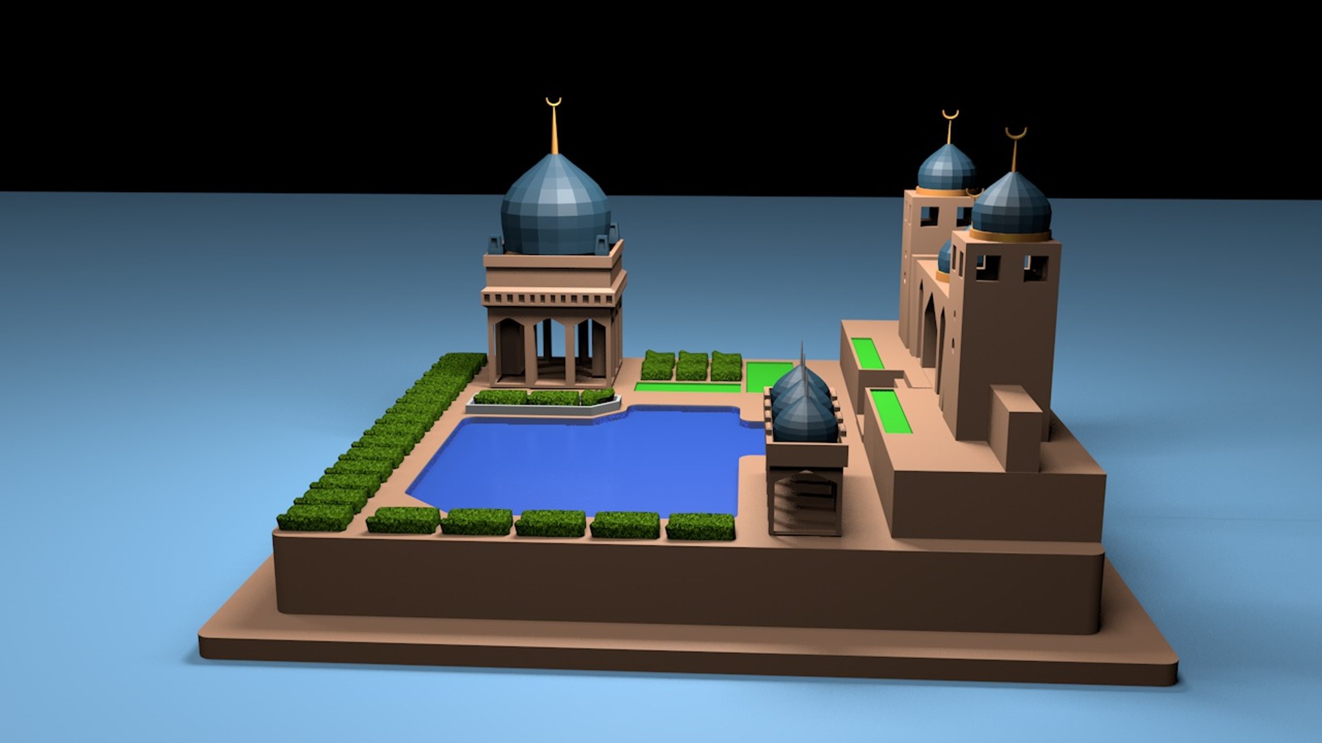 Arabic Eastern Islamic Palace With Masjid Model - TurboSquid 2216435