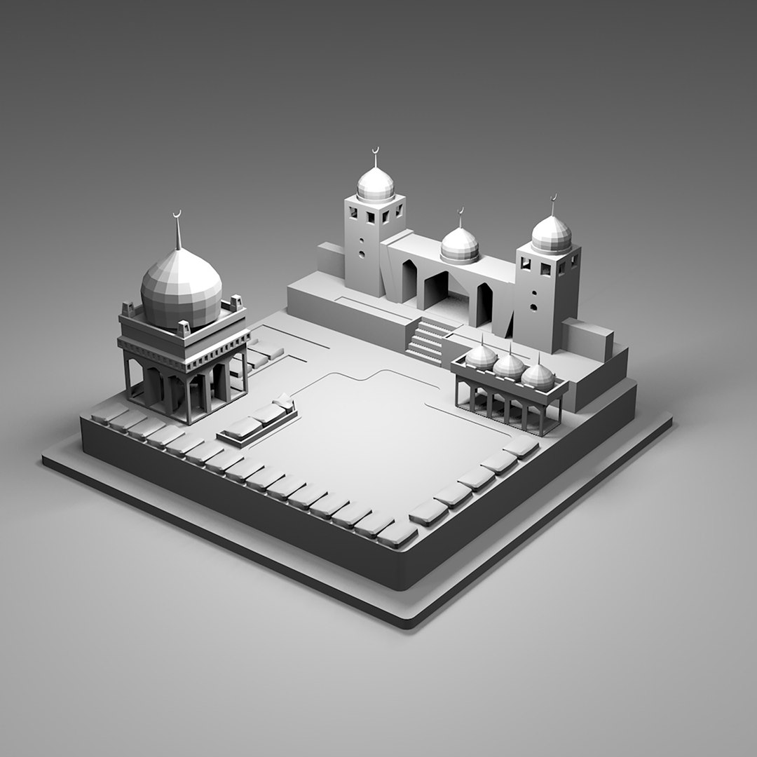 Arabic Eastern Islamic Palace With Masjid Model - TurboSquid 2216435