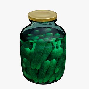 Glass Jar With Pickled Cucumbers model