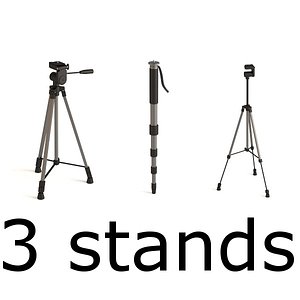 stands monopod tripods 3d model