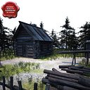 old wooden house 2 3d model