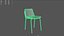 3D model Leather Chair with Metal Legs Ergonomic