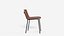 3D model Leather Chair with Metal Legs Ergonomic