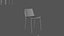 3D model Leather Chair with Metal Legs Ergonomic