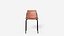 3D model Leather Chair with Metal Legs Ergonomic