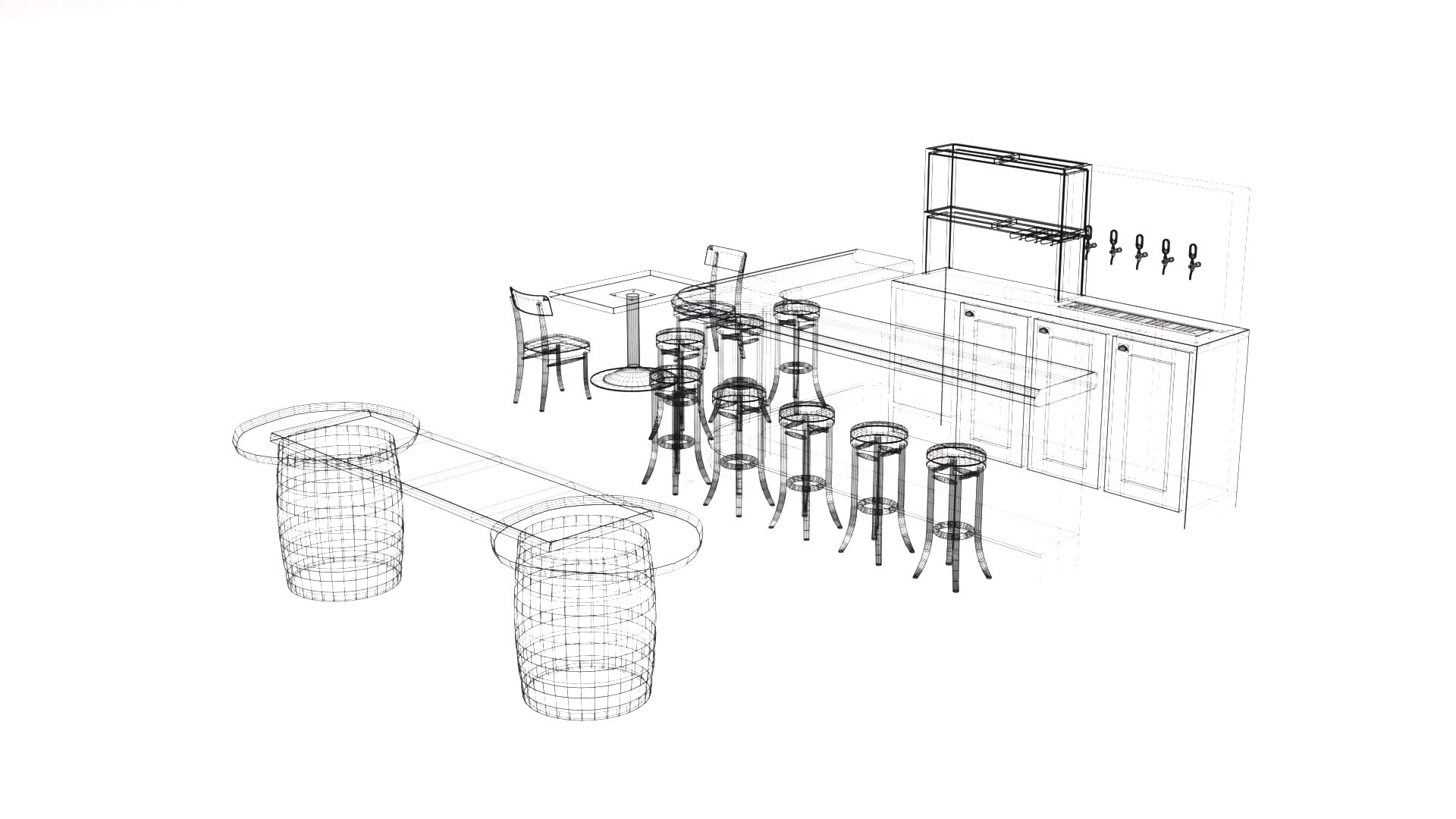 3D Furniture For Bars Model - TurboSquid 1990918