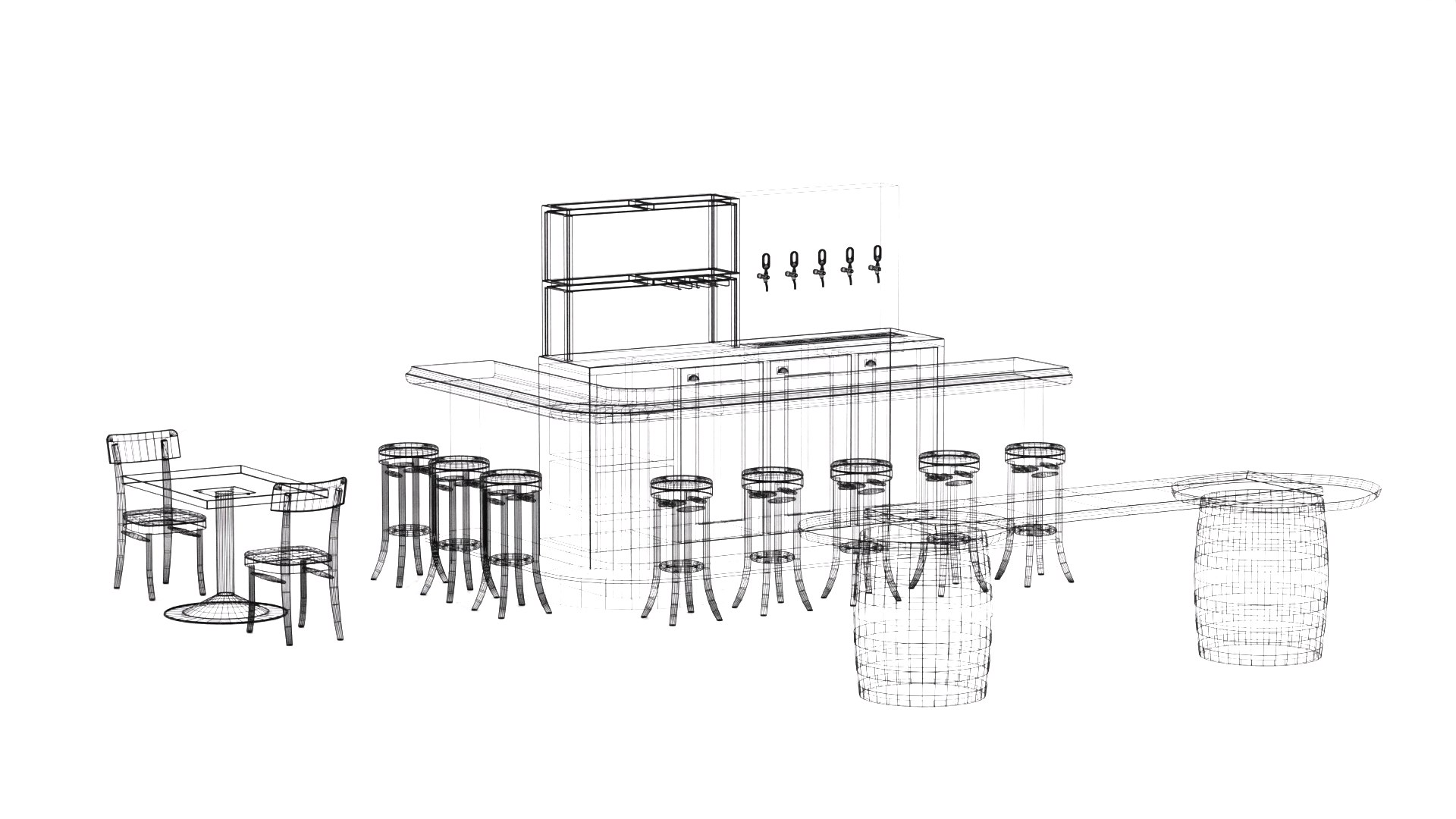3D Furniture For Bars Model - TurboSquid 1990918