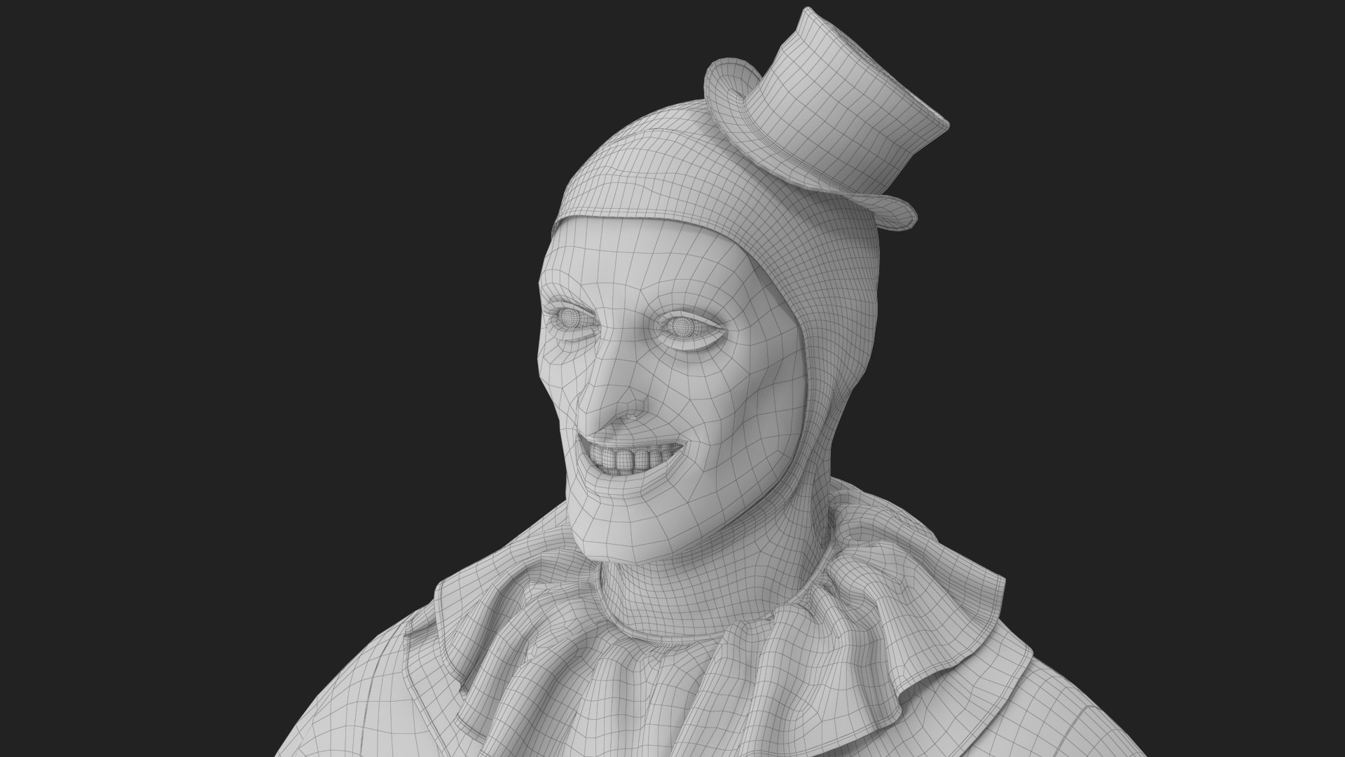 3D Clown v 7 Smiling https://p.turbosquid.com/ts-thumb/SQ/I03t1i/5o/wireframe_14/jpg/1642441377/1920x1080/fit_q87/3d96bf856fcd1b4461f10aed3499cc0db7399dca/wireframe_14.jpg