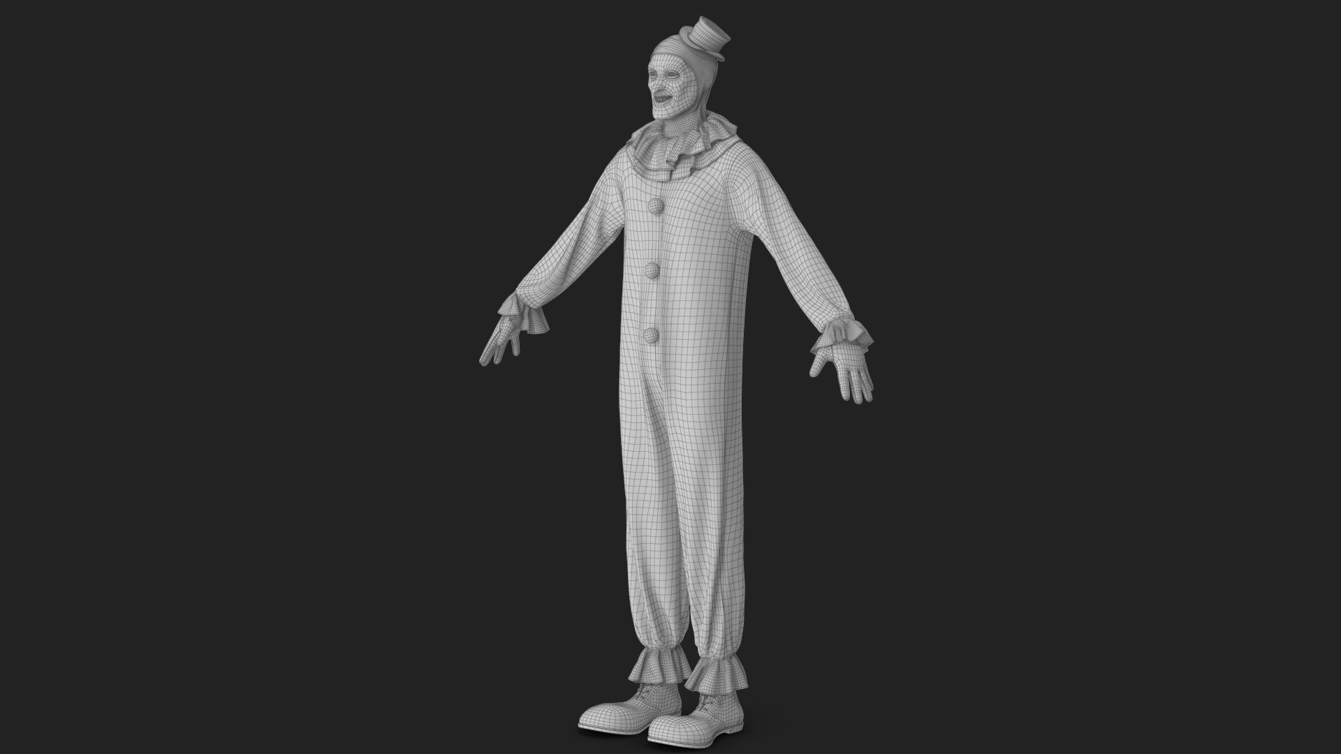 3D Clown v 7 Smiling https://p.turbosquid.com/ts-thumb/SQ/I03t1i/CM/wireframe_03/jpg/1642441303/1920x1080/fit_q87/00fa691055b8625697bea1639e0886c02be87f29/wireframe_03.jpg