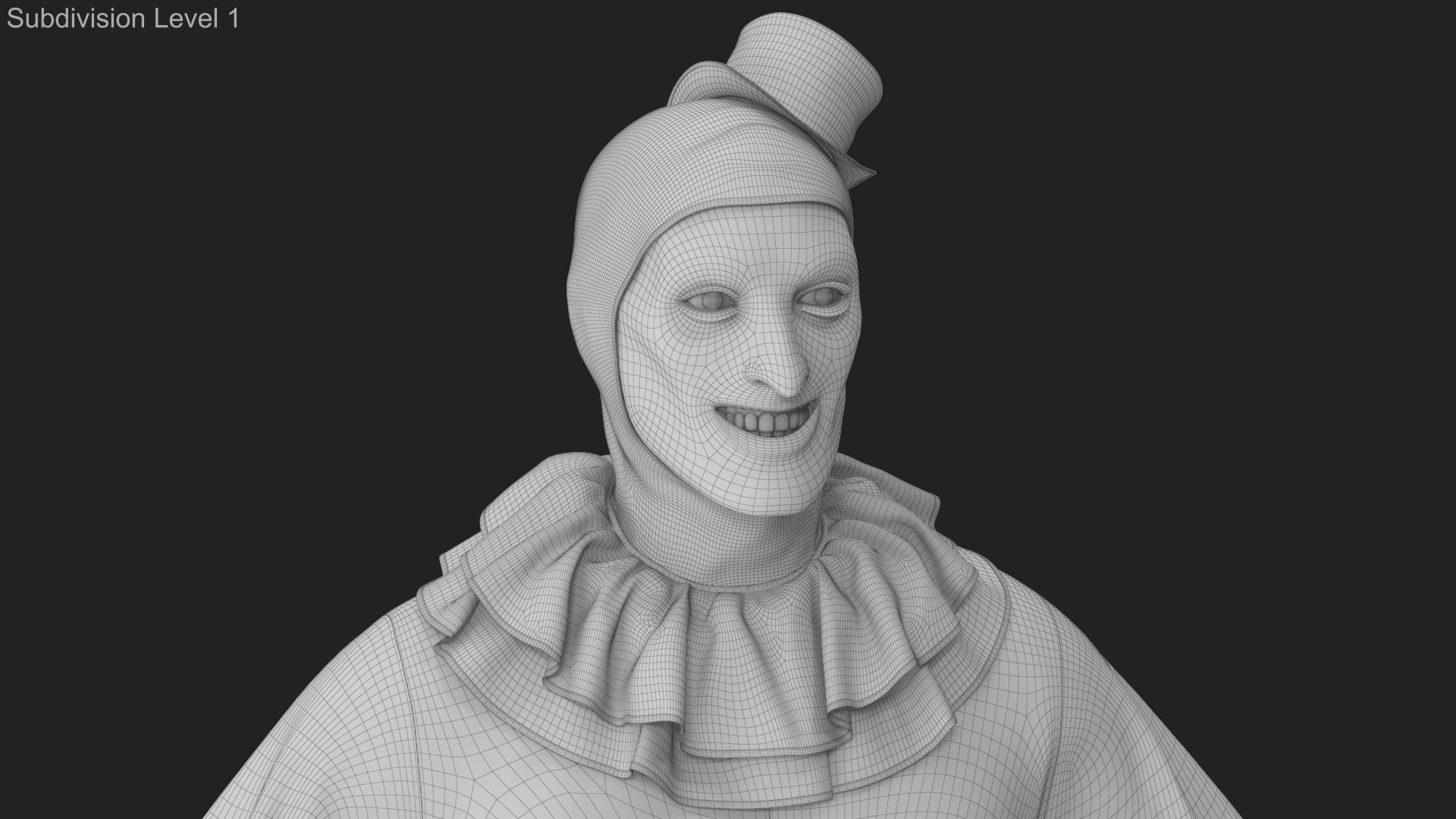 3D Clown v 7 Smiling https://p.turbosquid.com/ts-thumb/SQ/I03t1i/GW/wireframe_01/jpg/1642441293/1920x1080/fit_q87/fb35f77e0ce5c5387d98e284ce3728f87551fe35/wireframe_01.jpg