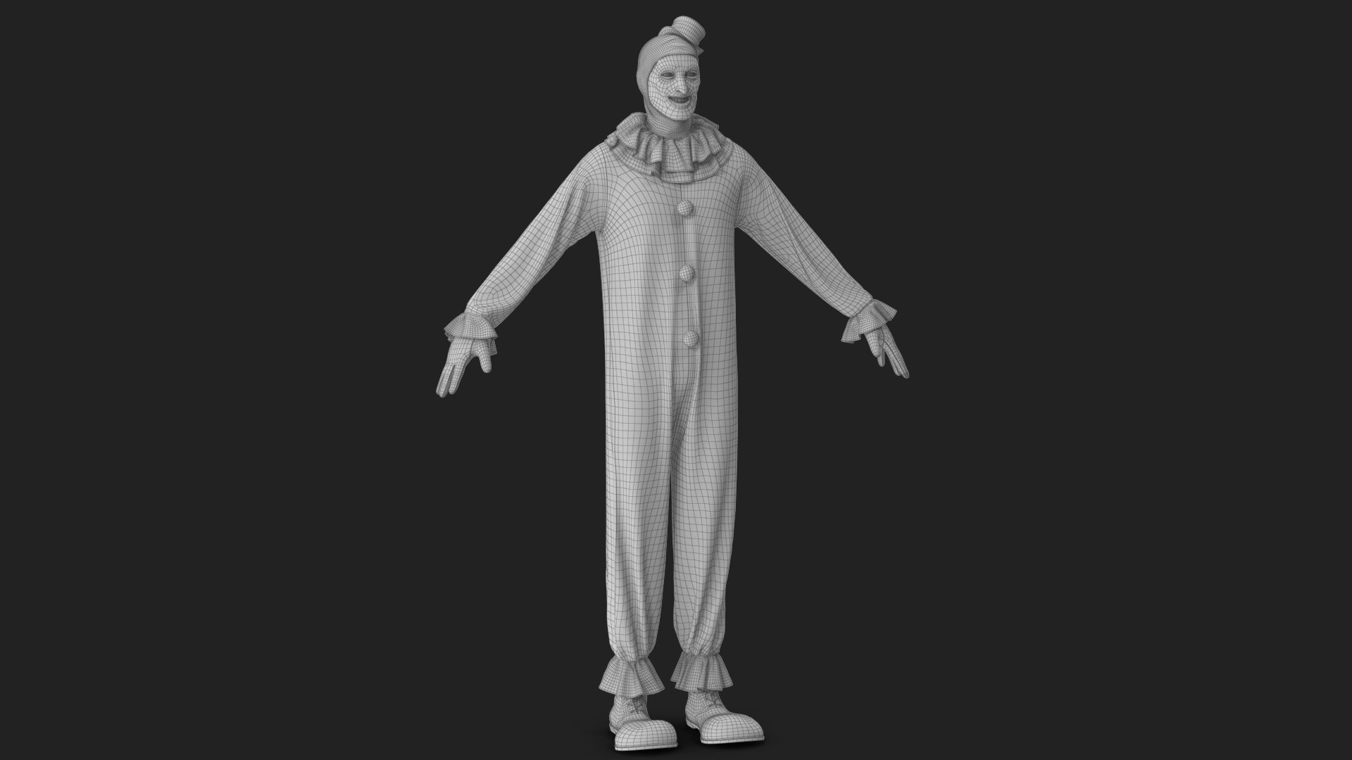 3D Clown v 7 Smiling https://p.turbosquid.com/ts-thumb/SQ/I03t1i/Tz/wireframe_02/jpg/1642441284/1920x1080/fit_q87/aa90c869c39d44d39ba0b371ce15bd1aa1256388/wireframe_02.jpg