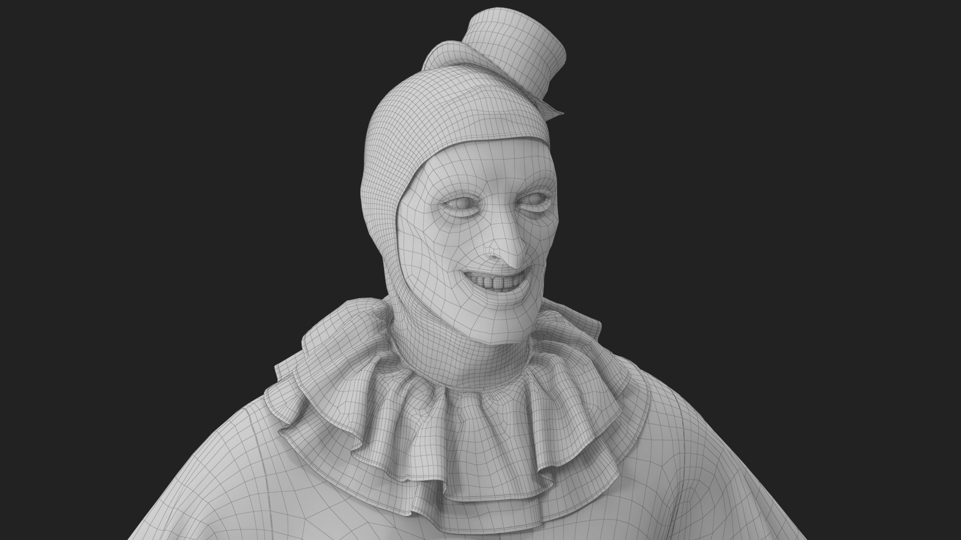 3D Clown v 7 Smiling https://p.turbosquid.com/ts-thumb/SQ/I03t1i/nP/wireframe_11/jpg/1642441344/1920x1080/fit_q87/0bdff51c6bdb8a8cfee832d0a87cb34b0e0bbb86/wireframe_11.jpg