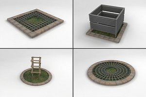 3d flowerbeds pack