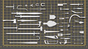 Mega pack items kitbash 3D model
