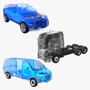 3D model Electric Automobiles X-Ray Colletion