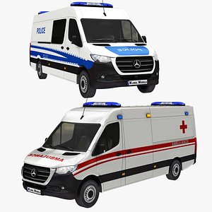 3D police ambulance
