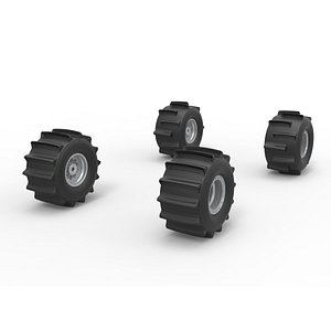 3D Wheel Set of Formula Off Road Scale 1 to 25 model