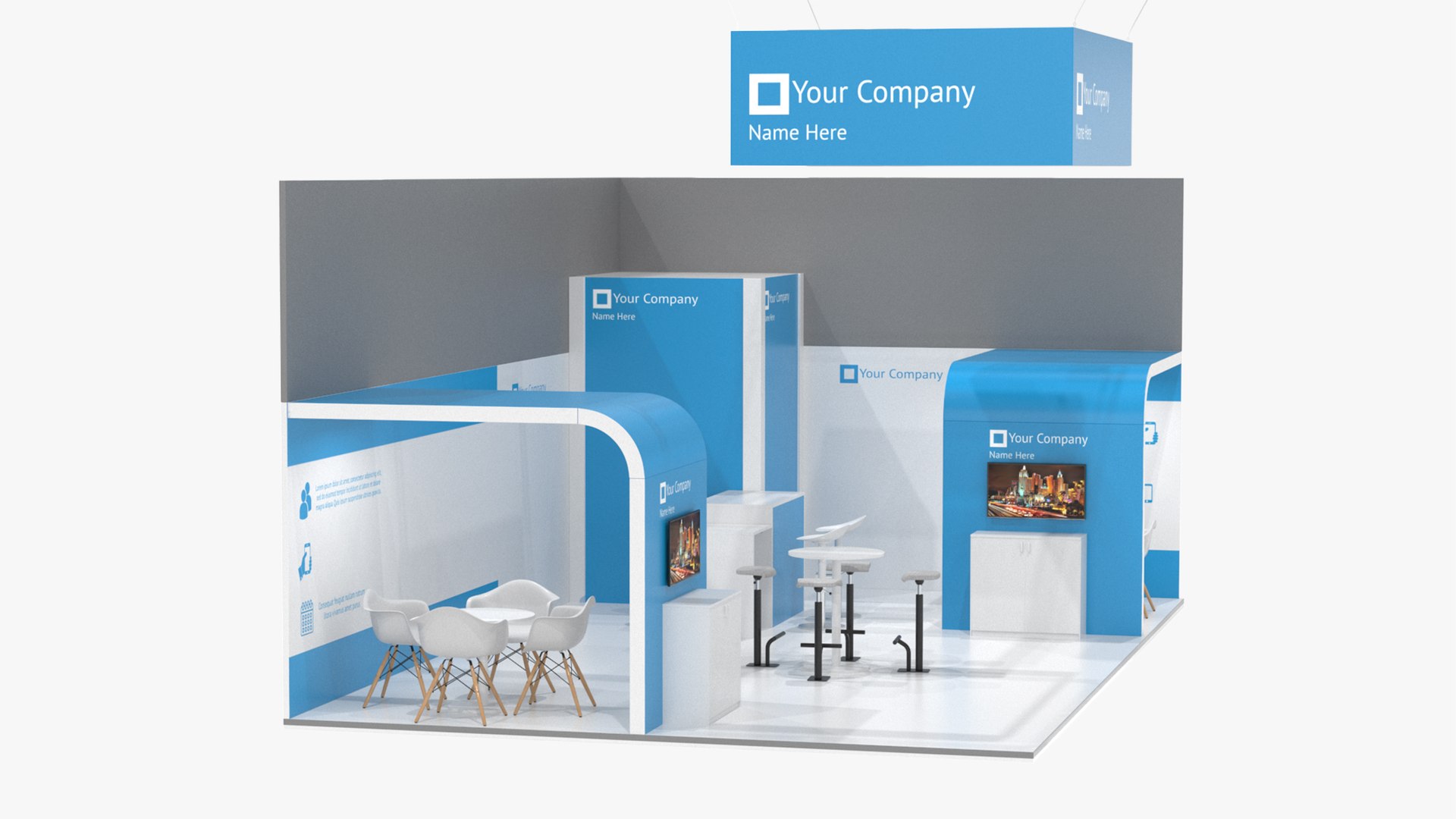Trade Show Exhibition Stand 3D model preview