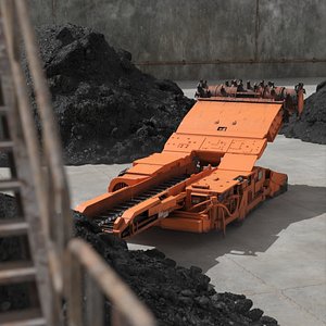 Electric Mining Crawler with Dual Drum Cutter Used Rigged for Maya 3D model